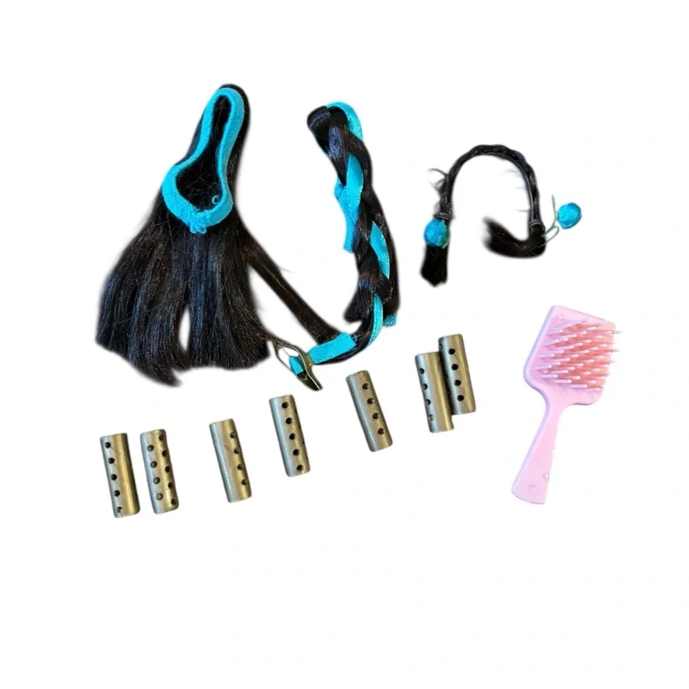 VTG Barbie 1960’s Hair Fair Pieces Accessories Wigs Hair Pieces Curlers Brush